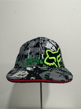 Y2K Fox Racing Fitted Hat Cap all over print 7 1/8